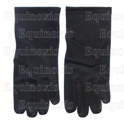 Gants maçonniques noirs pur coton – Taille 6 ½