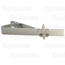 Pince-à-cravate symbolique – Fleur-de-lys 3D – Argent vif