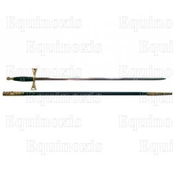 Epée maçonnique – Epée fine à pommeau noir et doré avec fourreau