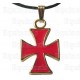 Pendentif templier – Croix templière émaillée rouge