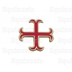Pin's templier – Croix ancrée émaillée rouge
