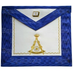 Tablier maçonnique en faux cuir – RSAA – 14ème degré – Dos bleu – Brodé machine