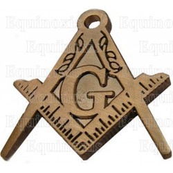 Pin's maçonnique – Equerre et compas + G – Bronze antique
