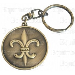 Porte-clefs symbolique – Fleur-de-lys – Bronze antique 