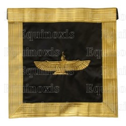 Tablier maçonnique moiré – Grand Ordre Egyptien du GODF – Illustre Chevalier de la Toison d'Or (ICTO) – Brodé machine