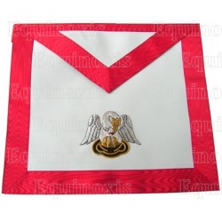Tablier maçonnique en cuir – REAA – 18ème degré – Chevalier Rose-Croix – Pélican – Dos croix grecque