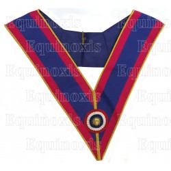 Sautoir maçonnique moiré – La Marque – Officier Provincial actif – Cocarde tricolore