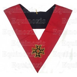 Sautoir maçonnique moiré – RSAA – 18ème degré – Souverain Prince Rose-Croix –  Croix pattée – Brodé main
